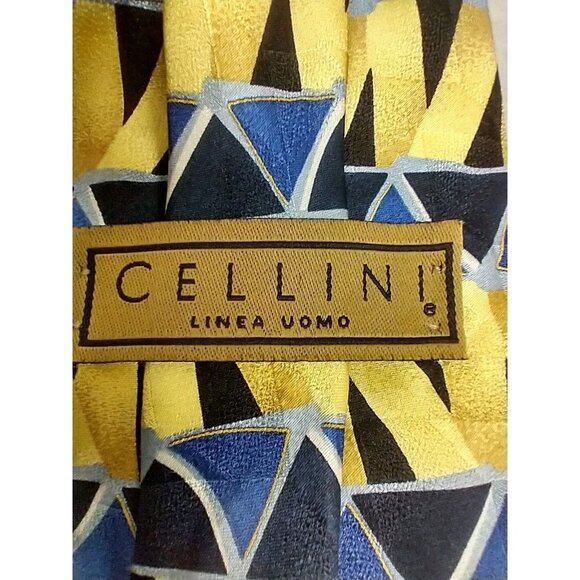 Cellini Linea Uomo Vintage Men's Necktie 100% silk Textured 56x4 - Picture 2 of 6